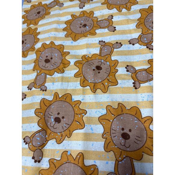 Joann Exclusive Lion Print Cotton Fabric 35x44" Yellow & Brown for Quilting & Cr - Picture 2 of 5